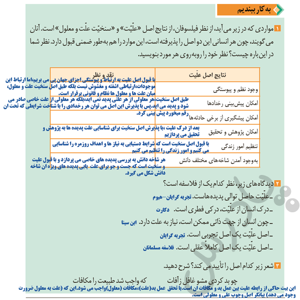 جواب به کار ببندیم صفحه 20 فلسفه دوازدهم 