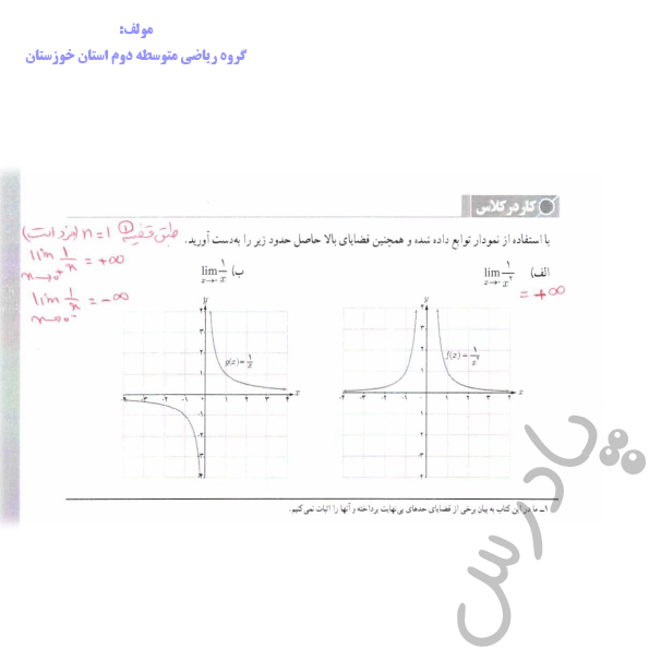 جواب کاردرکلاس صفحه 51 حسابان دوازدهم