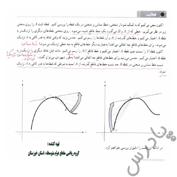 پاسخ فعالیت صفحه 74 حسابان دوازدهم