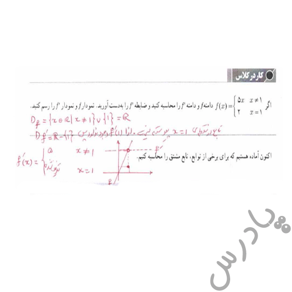 جواب کاردرکلاس صفحه 92 حسابان دوازدهم