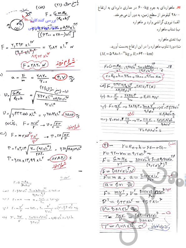 حل مسائل 21 فصل دوم فیزیک دوازدهم ریاضی