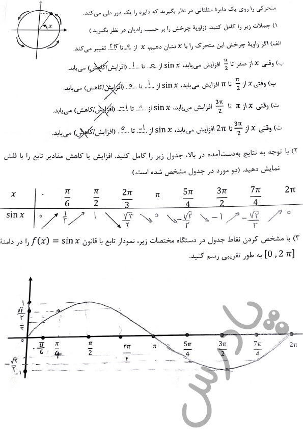 پاسخ فعالیت صفحه 15 ریاضی دوازدهم فنی