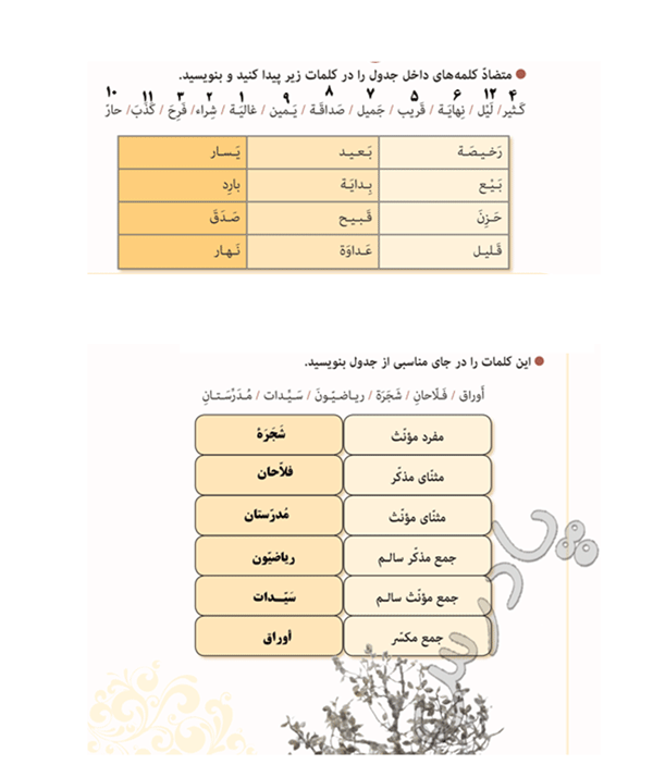 پاسخ تمرین های صفحه 19 درس 1