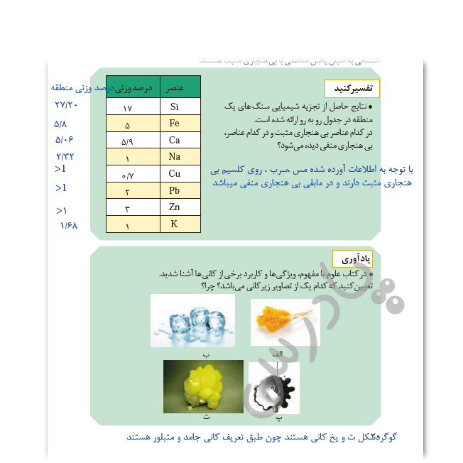 پاسخ سوالات صفحه 30 زمین شناسی یازدهم